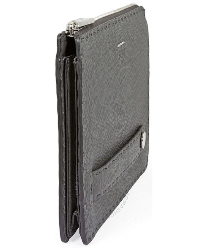 Leather Clutch- Grey